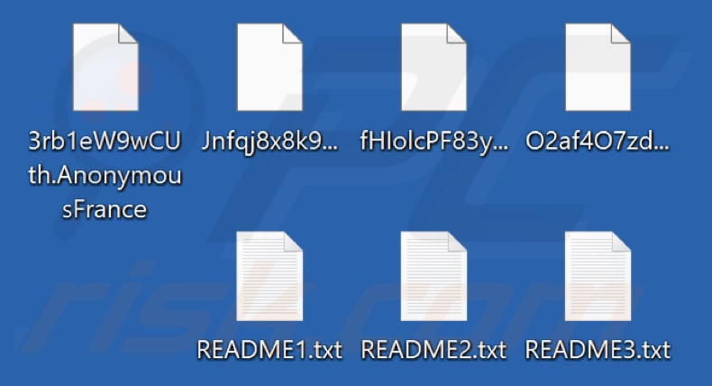 Von der Ransomware Anonymous France verschlüsselte Dateien (.AnonymousFrance-Erweiterung)