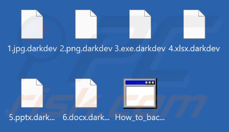 Von DarkDev-Ransomware verschlüsselte Dateien (.darkdev-Erweiterung)