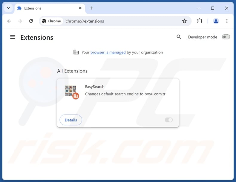 Entfernen von Google Chrome-Erweiterungen im Zusammenhang mit doktox.com