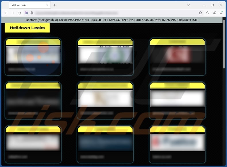 Helldown ransomware Datenleck Seite