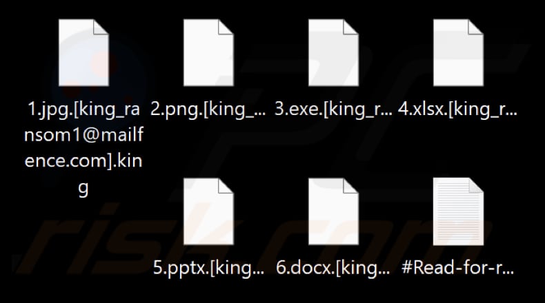 Von King ransomware verschlüsselte Dateien (.king-Erweiterung)