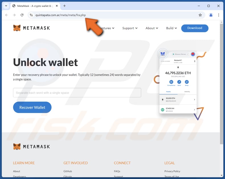 MetaMask Wallet Verification Betrug gefälscht website