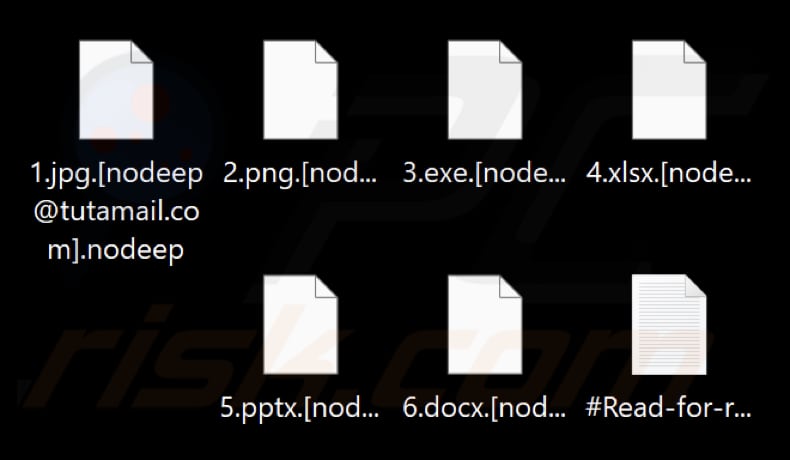 Von NoDeep Ransomware verschlüsselte Dateien (.nodeep-Erweiterung)