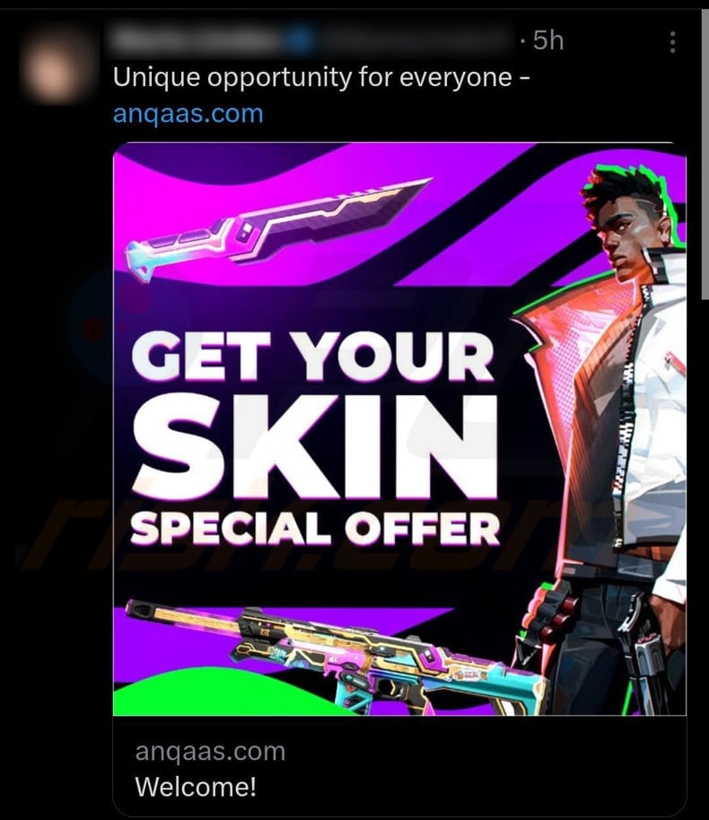 Valorant Skin Giveaway Förderung der Stelle X