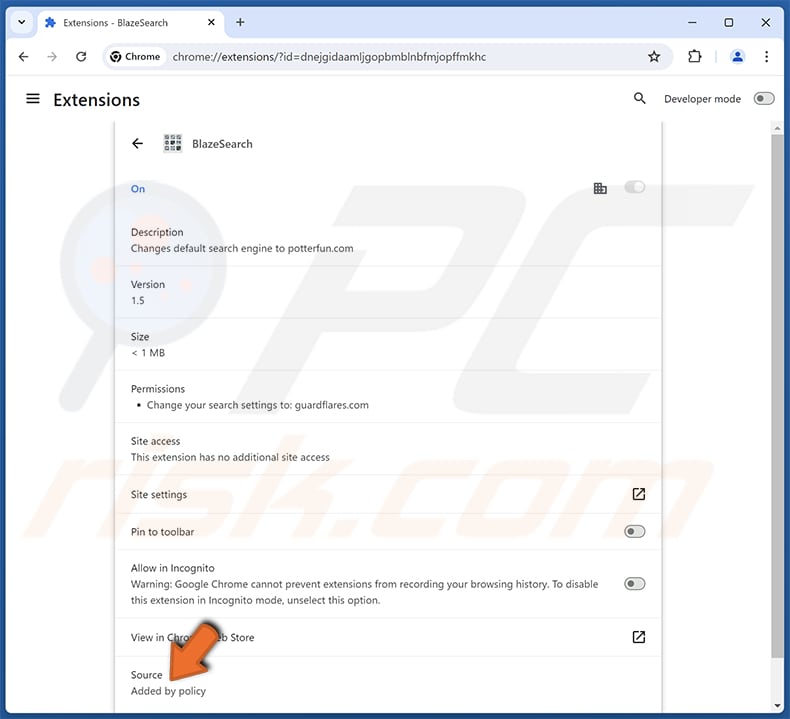 BlazeSearch browser hijacker Beschreibung