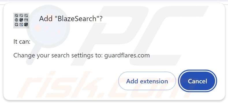 BlazeSearch browser hijacker Bitte um Erlaubnis