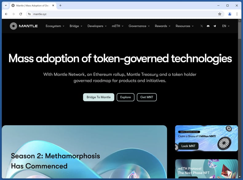 Mantle Rewards Station Betrug echte Seite mantle.xyz