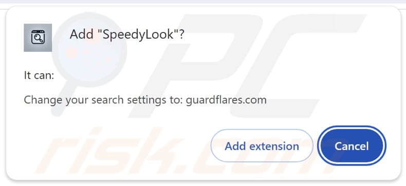 SpeedyLook browser hijacker Bitte um Erlaubnis