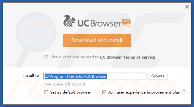 UC Browser PUA Installations-Setup