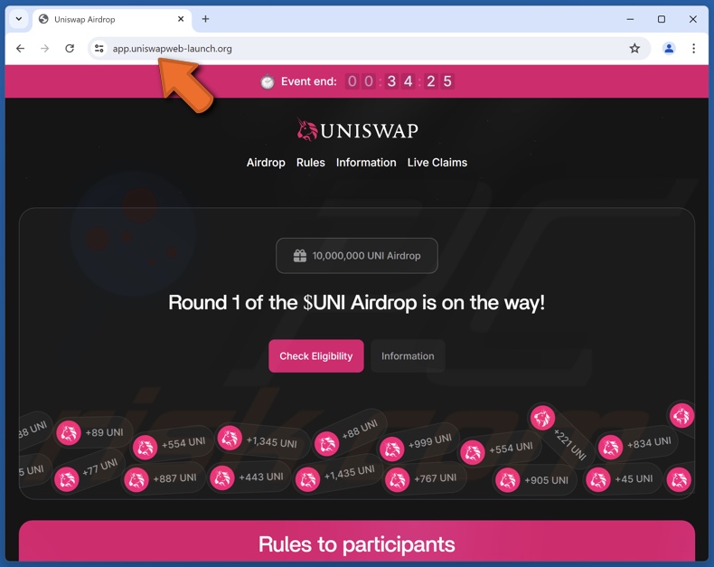 Uniswap ($UNI) Airdrop Betrug