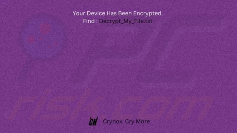 Crynox ransomware von einer anderen Variante verwendete Tapete