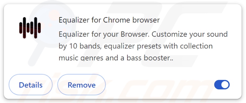 Equalizer for Chrome browser adware