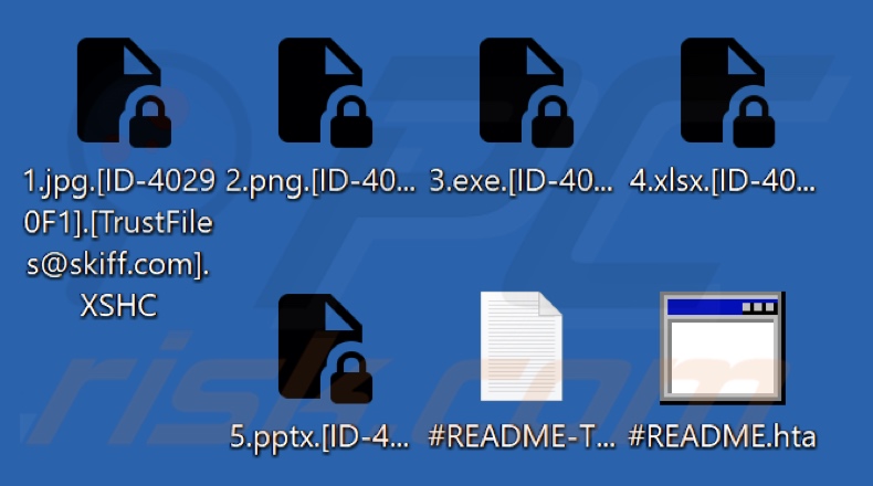 Von TRUST FILES ransomware verschlüsselte Dateien (.XSHC-Erweiterung)