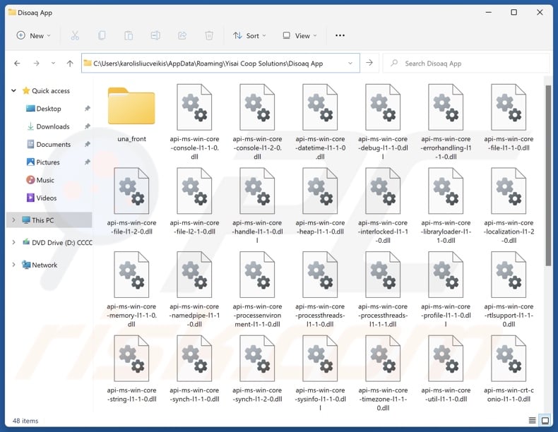 Disoaq App Unerwünschter Installationsordner der Anwendung