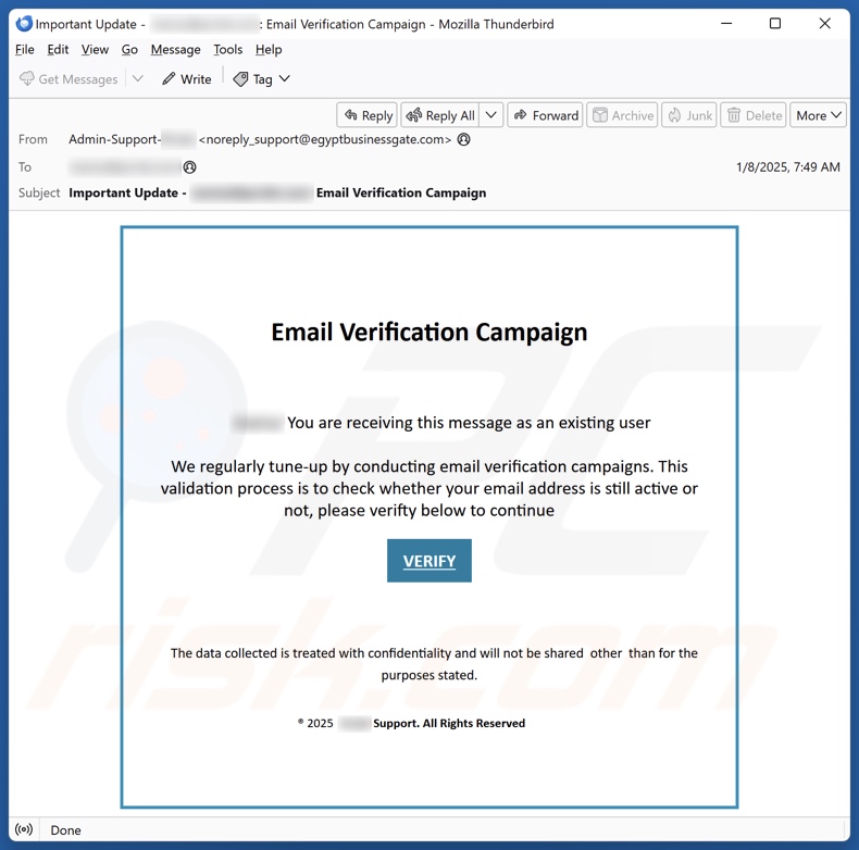 Email Verification Campaign email spam Kampagne