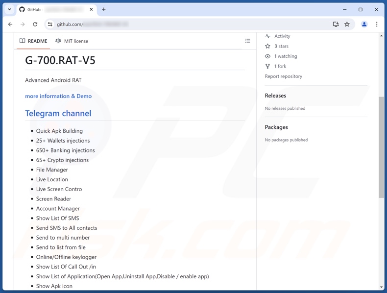 G700 Fernzugriffstrojaner auf GitHub veröffentlicht