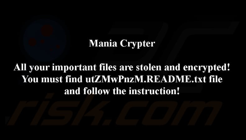 Mania Crypter ransomware Hintergrundbild