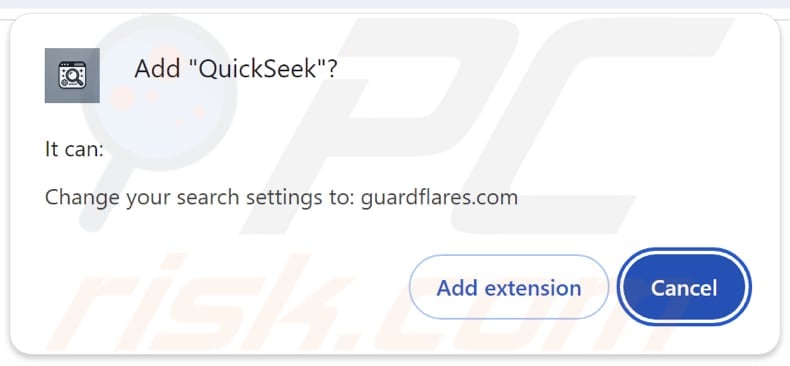 QuickSeek browser hijacker Bitte um Erlaubnis