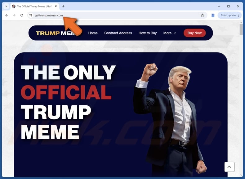 gettrumpmemes.com website Aussehen