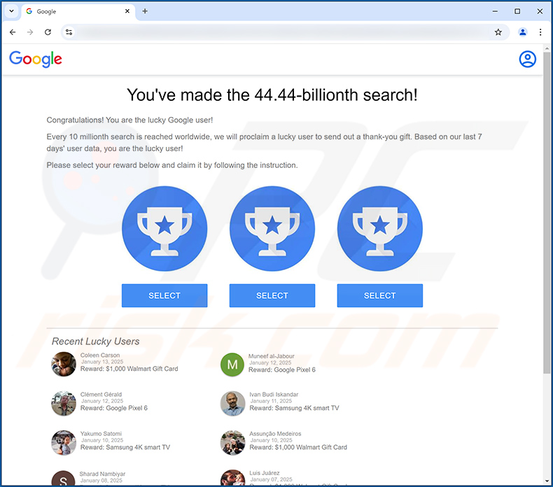 You've made the 44.44-billionth search! POP-UP Betrug