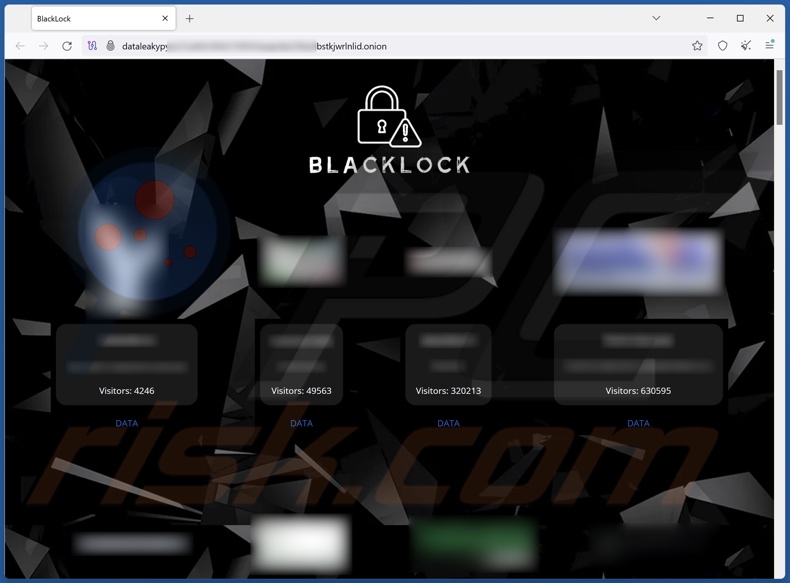 BlackLock ransomware datenleckende Website