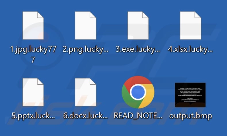 Von der Ransomware Lucky (MedusaLocker) verschlüsselte Dateien (.lucky777 Erweiterung)