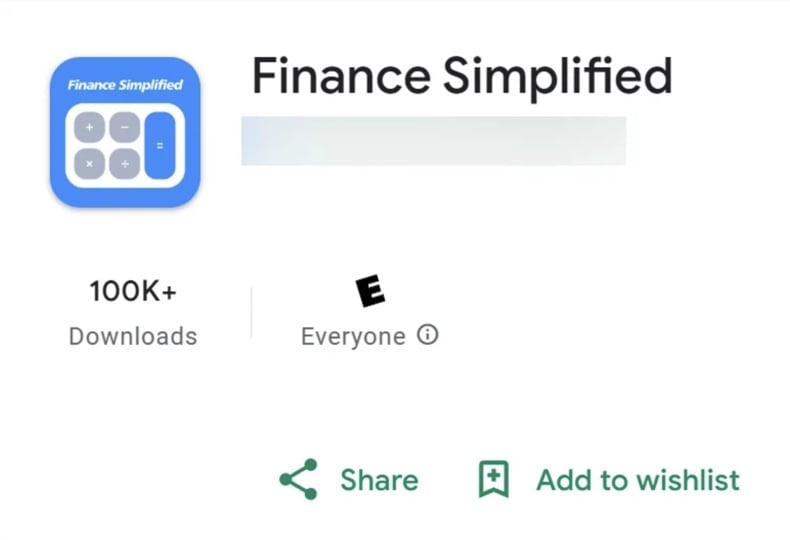 SpyLend malware getarnt als Finance Simplified App auf Google Play (Quellbild – BleepingComputer)