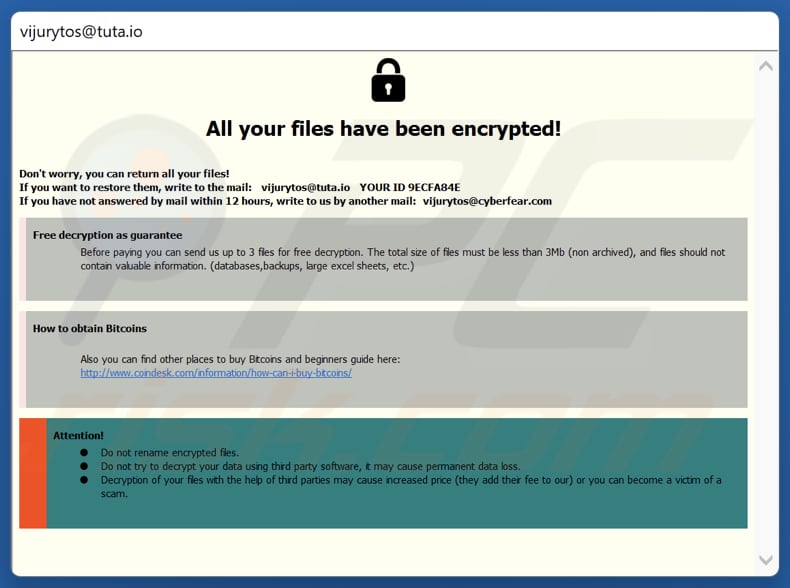 V ransomware Lösegeldforderung (pop-up)