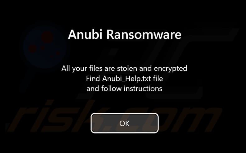 Anubi ransomware Vor-Login Bildschirm