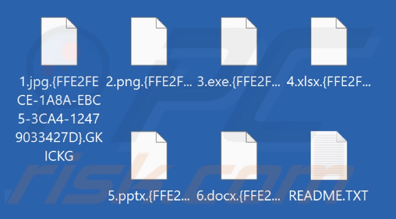 Von GKICKG ransomware verschlüsselte Dateien (.{victim's_ID}.GKICKG Erweiterung)
