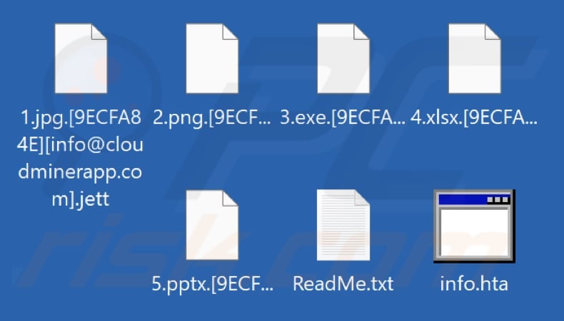 Von der Ransomware Jett verschlüsselte Dateien (.jett Erweiterung)