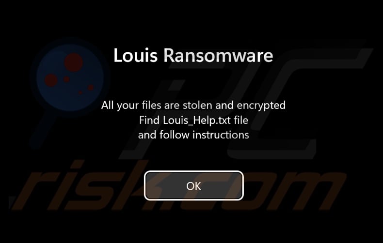 Louis ransomware Vor-Login Bildschirm