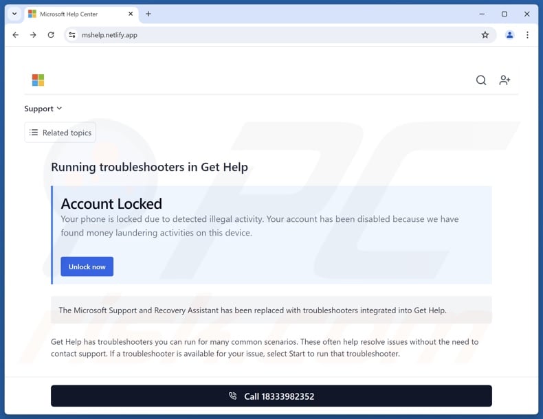 Microsoft Account Locked Betrug