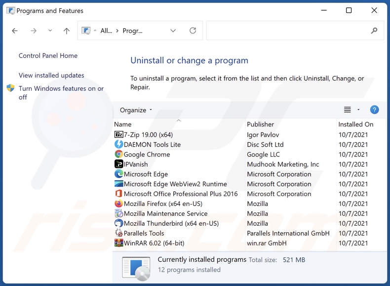 SafeMail deinstallieren via Control Panel