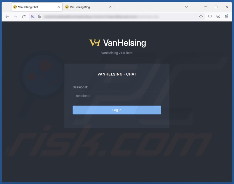 VanHelsing ransomware Chat Website