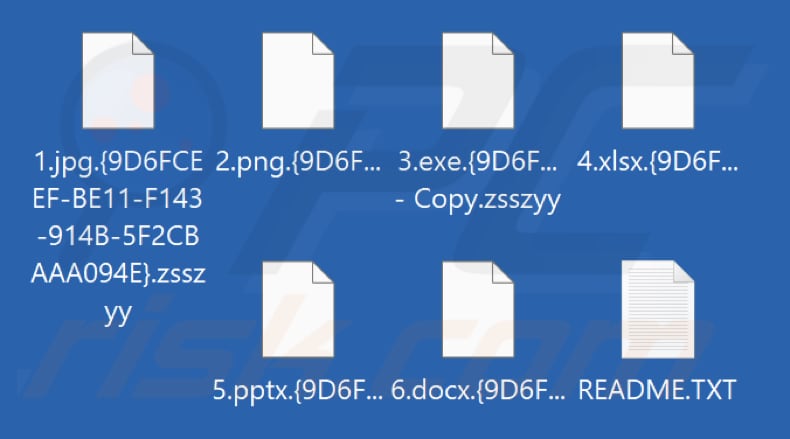 Von der Ransomware Zsszyy verschlüsselte Dateien (.zsszyy Erweiterung)