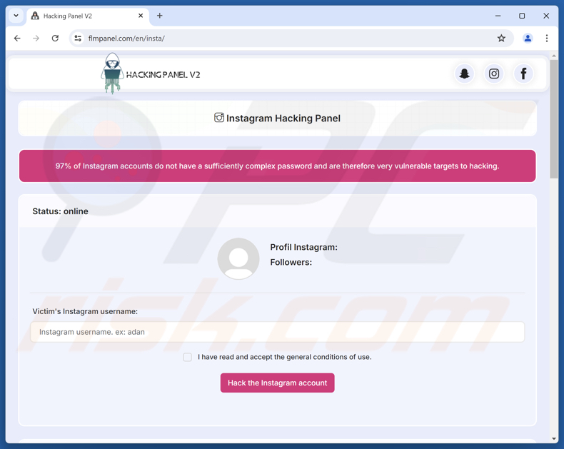 Betrug mit Instagram Account Hack