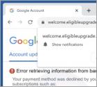 Error Retrieving Information From Bank POP-UP-Betrug