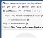 Temu - Pending Package Delivery E-Mail-Betrug