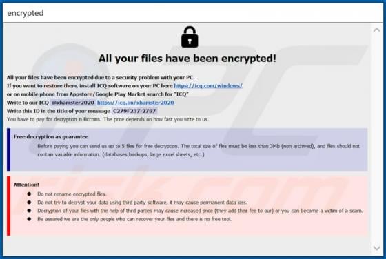 XHAMSTER Ransomware