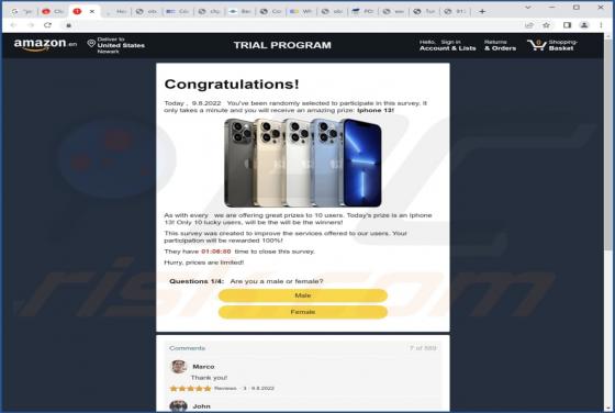 AMAZON TRIAL POP-UP Betrug