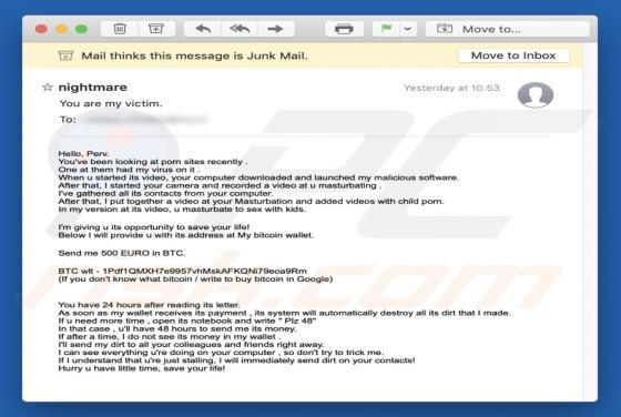 Hello Perv E-Mail-Betrug