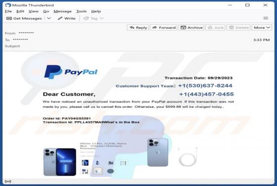 PayPal - Unauthorized Transaction E-Mail-Betrug