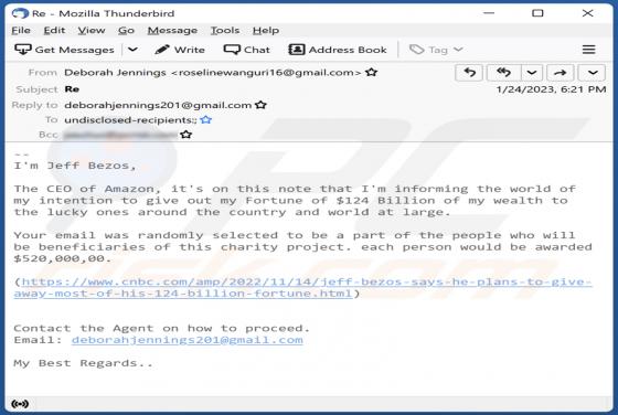 Jeff Bezos Charity Project E-Mail-Betrug