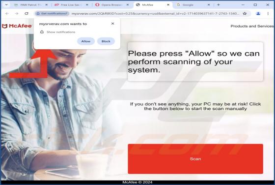 Mysrverav.com Werbung