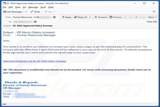 Salary Increase Email Betrug