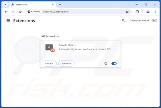 Gefälschte Google Sheets-Erweiterung
