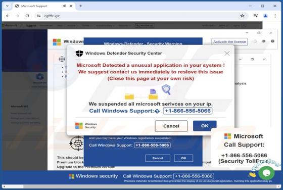 Microsoft Detected A Unusual Application In Your System POP-UP Betrug