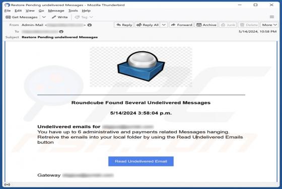Roundcube Found Several Undelivered Messages Email Betrug