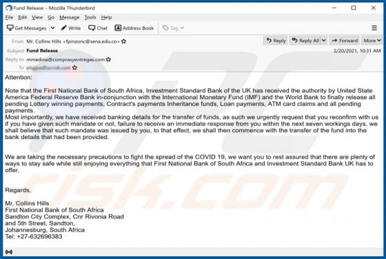 Fund Release Email Betrug